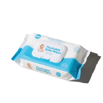 Ti sèvyèt mouye pou ti bebe flushable